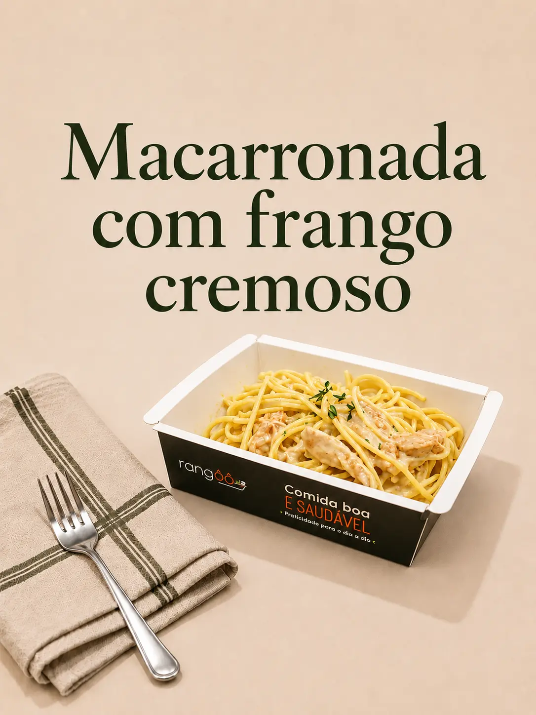 Macarronada com frango cremoso